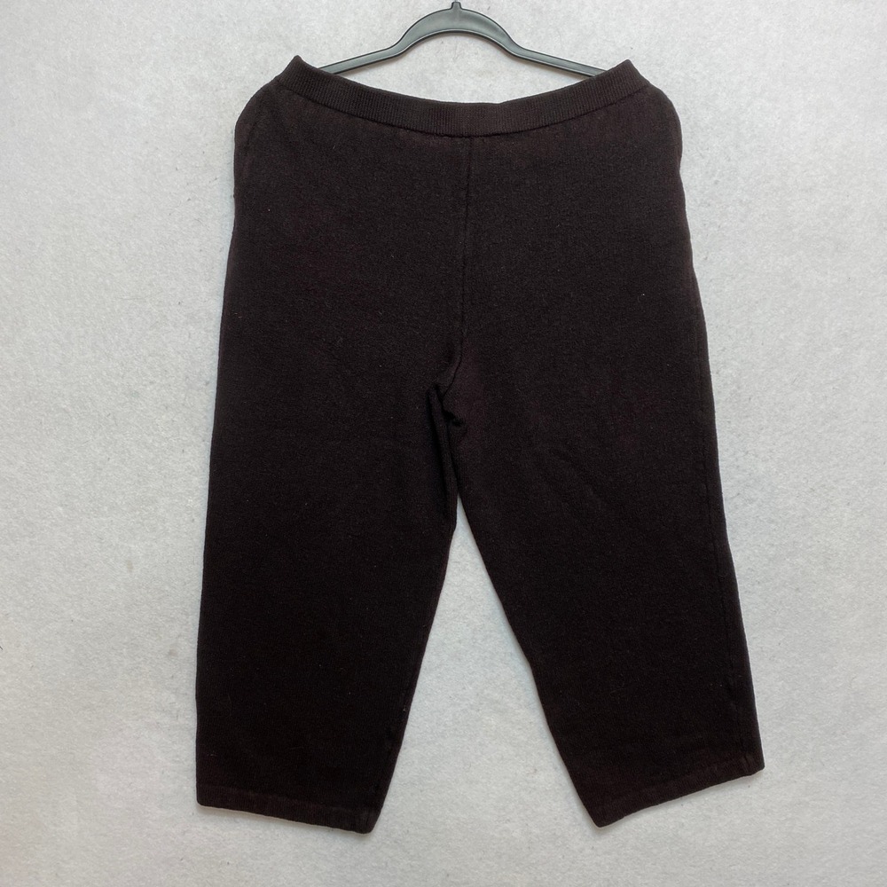 St John Collection Crop Pants Size 10 Brown Espresso Santana Knit Made in USA - Picture 3 of 5